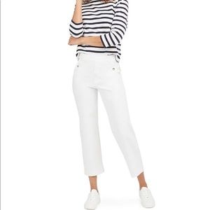 Stretch Twill Cropped Wide Leg Pants